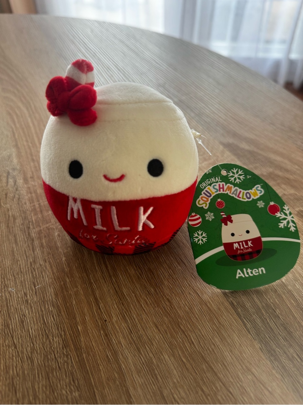 Squishmallows Alten Milk Plush - Red & White with Bow